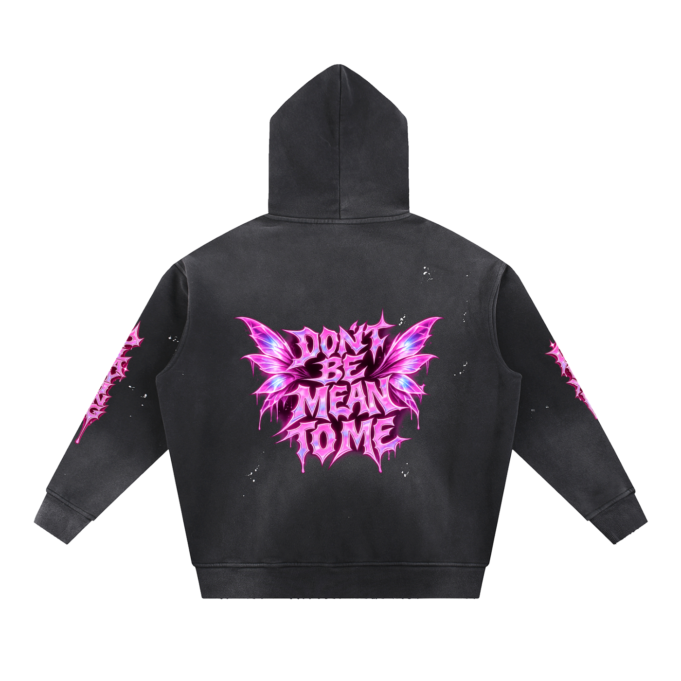 Vintage Washed Frayed Fleece Hoodie